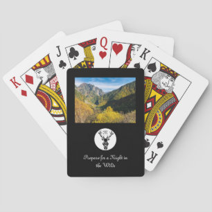 Monogramm der Black Buck-Silhouette mit benutzerde Spielkarten