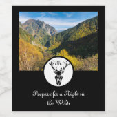 Monogramm der Black Buck-Silhouette mit benutzerde Weinetikett (Einzelnes Label)