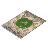 Monogramm der Blätter für botanische Grünpflanzen Notizblock (Linke Seite)