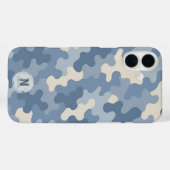 Monogramm der blauen Camouflage Case-Mate iPhone Hülle (Rückseite (Horizontal))