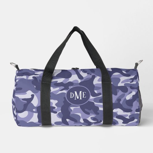Monogramm der blauen Camouflage Duffle Bag (Vorderseite)