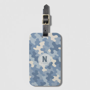 Monogramm der blauen Camouflage Gepäckanhänger