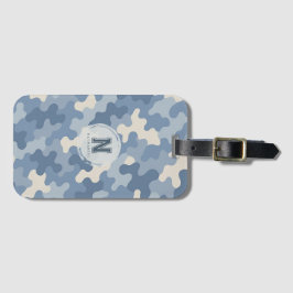Monogramm der blauen Camouflage Gepäckanhänger