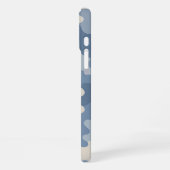 Monogramm der blauen Camouflage iPhone Hülle (Linke Seite)