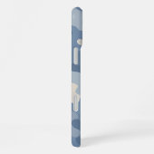 Monogramm der blauen Camouflage iPhone Hülle (Rechte Seite)