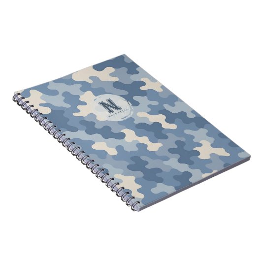 Monogramm der blauen Camouflage Notizblock (Rechte Seite)