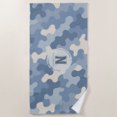Monogramm der blauen Camouflage Strandtuch (Vorderseite)
