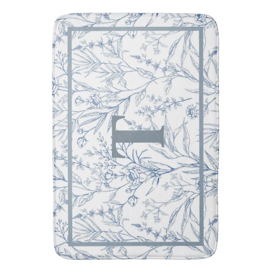 Monogramm der blauen Hütte Badematte (Vorderseite Vertikal)