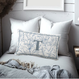 Monogramm der blauen Hütte Lendenkissen