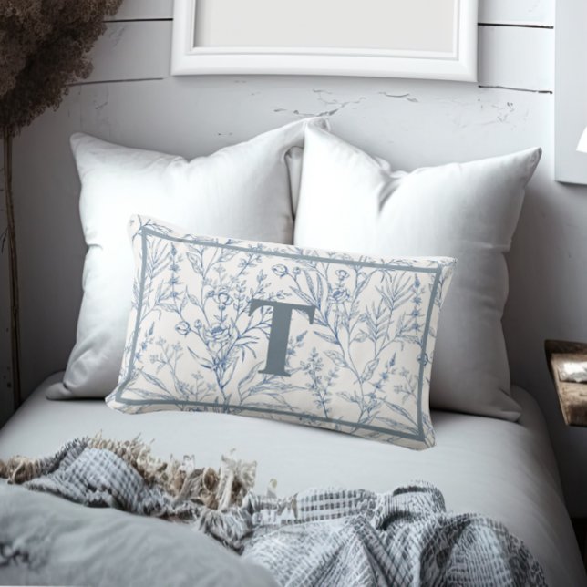 Monogramm der blauen Hütte Lendenkissen (Von Creator hochgeladen)