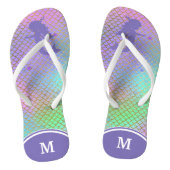 Monogramm der blauen Meerjungfische Badesandalen (Fußbett)