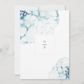 Monogramm der blauen naukalen Hochzeit in Urlaubso Einladung (Rückseite)