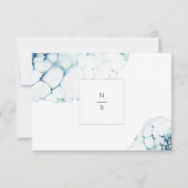 Monogramm der blauen naukalen Hochzeit in Urlaubso RSVP Karte (Rückseite)