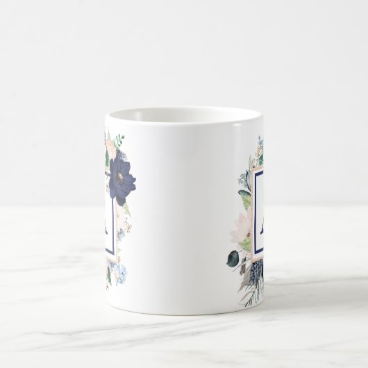 Monogramm der blauen Rose Kaffeetasse (Mittel)