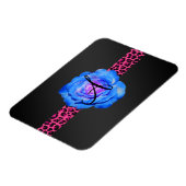 Monogramm der blauen Rose Magnet (Linke Seite)