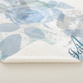 Monogramm der blauen Rose Sherpadecke (3/4)