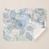 Monogramm der blauen Rose Sherpadecke (Vorderseite (Horizontal))