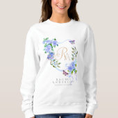 Monogramm der blauen Rose Sweatshirt (Vorderseite)