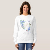 Monogramm der blauen Rose Sweatshirt (Vorne ganz)
