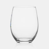 Monogramm der blauen Rose Weinglas Ohne Stiel (Links)