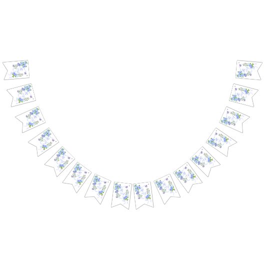 Monogramm der blauen Rose Wimpelkette (Alle)