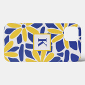 Monogramm der blauen und gelben Blume Case-Mate iPhone Hülle (Rückseite (Horizontal))