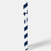 Monogramm der blauen und rosa Diagonalstreifen Case-Mate iPhone Hülle (Rückseite / Links)