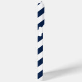 Monogramm der blauen und rosa Diagonalstreifen Case-Mate iPhone Hülle (Rückseite / Rechts)