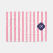 Monogramm der blauen und rosa Streifen Fleecedecke (Vorderseite (Horizontal))
