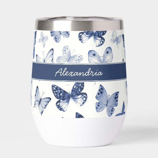 Monogramm der blauen und weißen Butterfly (Rückseite)