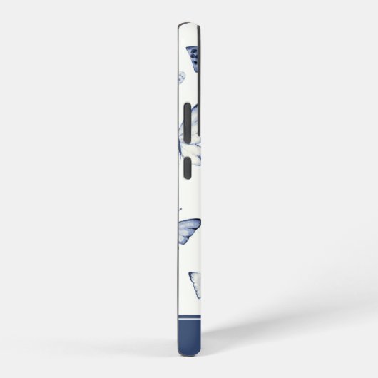 Monogramm der blauen und weißen Butterfly Samsung Galaxy Hülle (Rechte Seite)