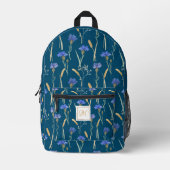 Monogramm der blauen Wildblume Bedruckter Rucksack (Vorderseite)