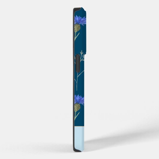 Monogramm der blauen Wildblume Case-Mate iPhone Hülle (Rückseite / Rechts)