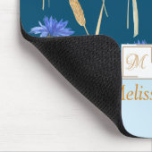 Monogramm der blauen Wildblume Mousepad (Ecke)