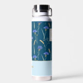 Monogramm der blauen Wildblume Trinkflasche (Rückseite)