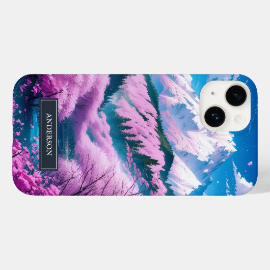 Monogramm der blühenden Kirschbaumen in Japan Case-Mate iPhone Hülle (Rückseite (Horizontal))