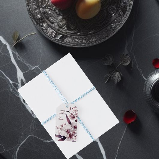 Monogramm der Blume Weiß und Magenta Orchid Geschenkanhänger