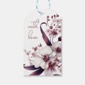 Monogramm der Blume Weiß und Magenta Orchid Geschenkanhänger (Vorderseite)