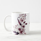Monogramm der Blume Weiß und Magenta Orchid Kaffeetasse (Links)