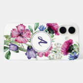 Monogramm der blutblauen Wildblume Case-Mate iPhone Hülle (Rückseite (Horizontal))