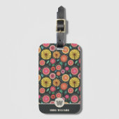 Monogramm der Bohemischen Scandi Folk-Blume Gepäckanhänger (Vorderseite Vertikal)