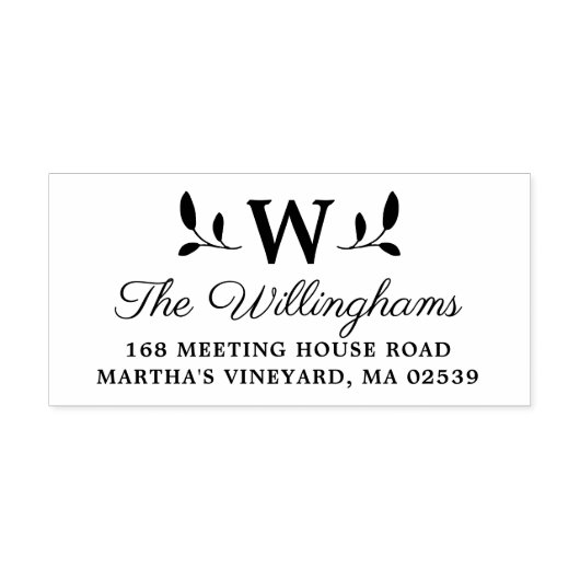 Monogramm der botanischen Blätter Permastempel (Design)