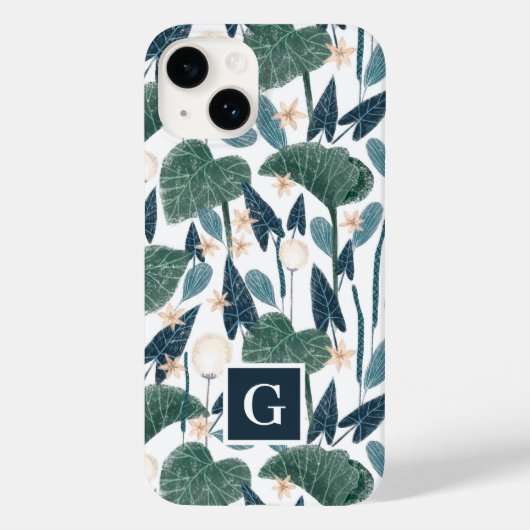Monogramm der botanischen Illustration Pflanze-Mam Case-Mate iPhone Hülle (Rückseite)