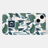 Monogramm der botanischen Illustration Pflanze-Mam Case-Mate iPhone Hülle (Rückseite (Horizontal))