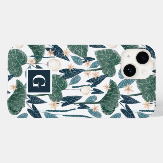 Monogramm der botanischen Illustration Pflanze-Mam Case-Mate iPhone Hülle (Rückseite (Horizontal))