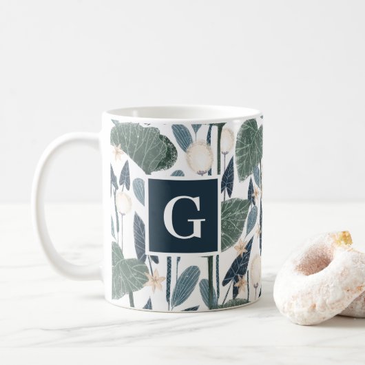 Monogramm der botanischen Illustration Pflanze-Mam Kaffeetasse (Mit Donut)