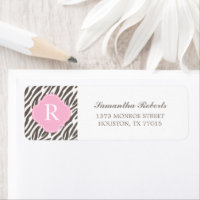 Monogramm der braun-rosa Zebrastreifen