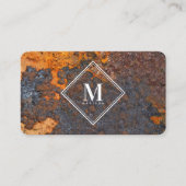 Monogramm der braunen Rust-Metallic-Textur Visitenkarte (Vorderseite)