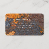 Monogramm der braunen Rust-Metallic-Textur Visitenkarte (Rückseite)