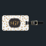 Monogramm der City Dots für den Schwarz-Weiß-Glitz Gepäckanhänger<br><div class="desc">Dieses Muster ist modern und auf dem Trend mit Punkten von Imitaten Gold Glitzer. Originelles Design von Hound und Partridge</div>